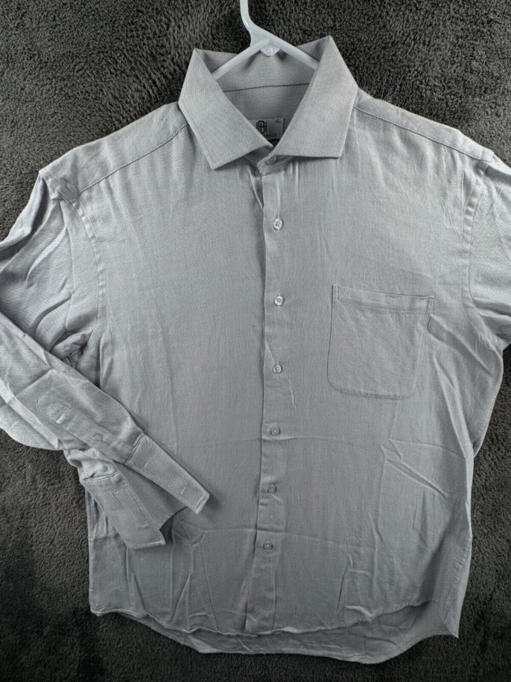 Jhane Barnes Long Sleeve Button Up Shirt 16 32/33 Cotton Blue Adult Woven Men